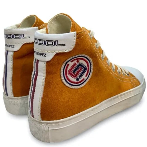 Vintage Effect High Top Sneakers - Orange