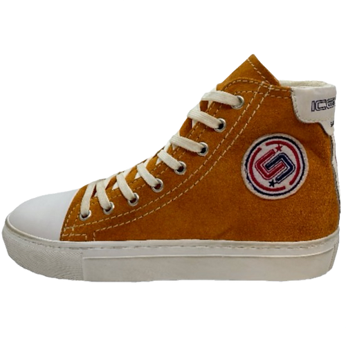 Vintage Effect High Top Sneakers - Orange