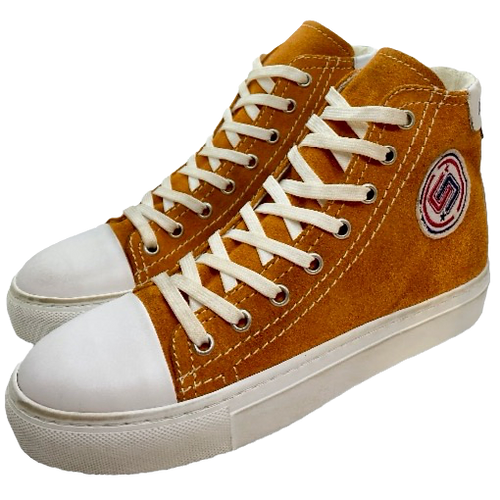 Vintage Effect High Top Sneakers - Orange